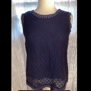 Dark Blue Lace Top